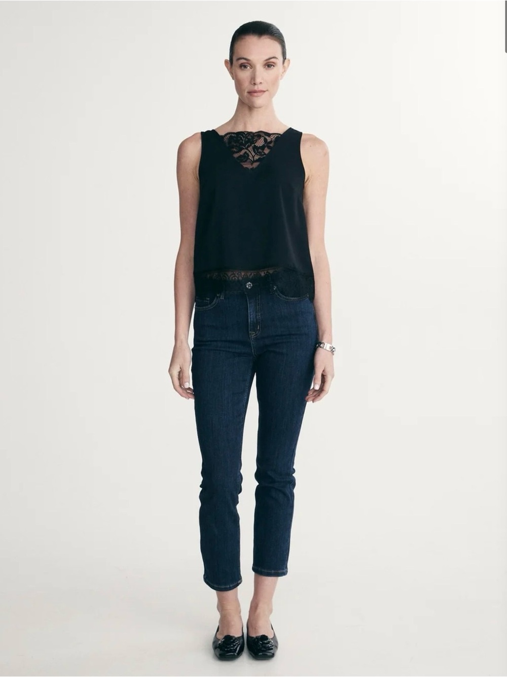 SLEEVELESS LACE DETAIL TOP - Picture 3 of 4